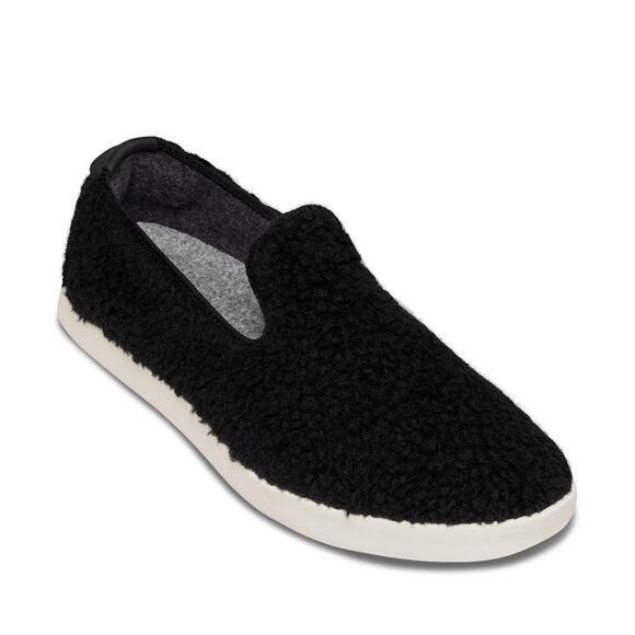 Allbirds Black Wool Lounger Fluff Fuzzy Slip On Loafers Size 11 - Picture 1 of 7